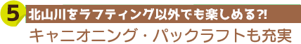 北山川をラフティング以外でも楽しめる